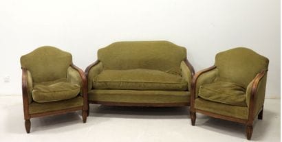 Mobilier de salon ART DECO en bois mouluré...