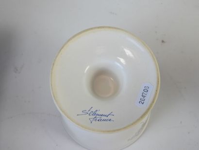 6 POTS A PHARMACIE en porcelaine et faïence...