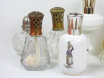 Eleven Berger lamps made of glass, crystal,...