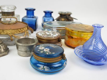 Set of display items made of glass, crystal,...