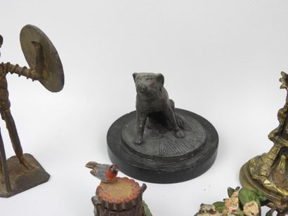 Set of wooden and metal display pieces including...