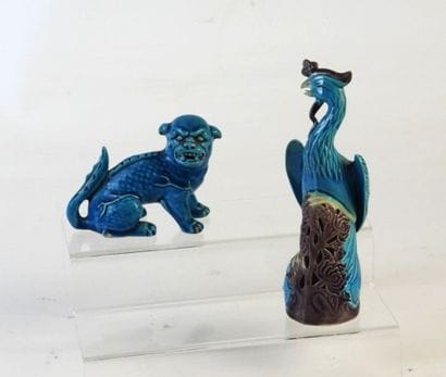 CHINE : Statuettes chien de Fô et Phoenix...
