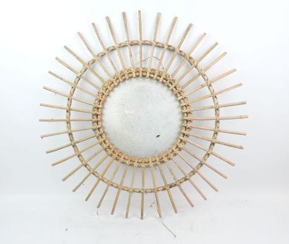 Rattan sun mirror; Diameter: 57 cm (shows...