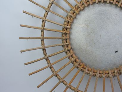 Rattan sun mirror; Diameter: 57 cm (shows...