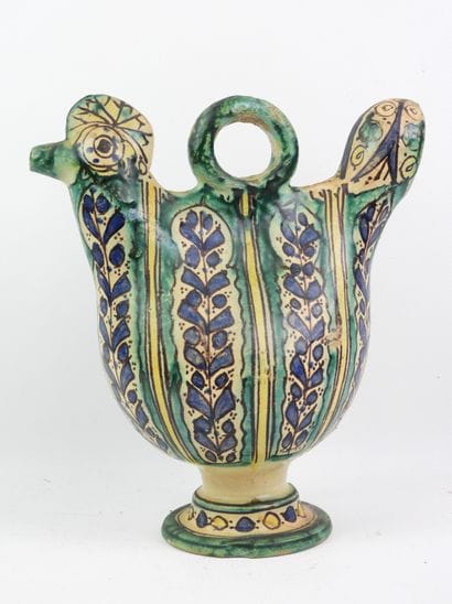 North Africa - Ceramic rooster-shaped jug...