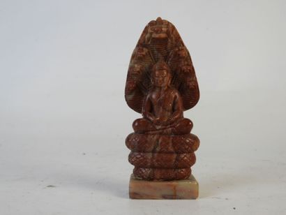 CHINE : 3 shiva en bois et résine. H. : 9...