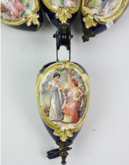 Decorated earthenware suspension elements...