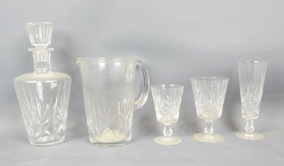 A 47-piece set of Saint-Louis-style cut crystal...