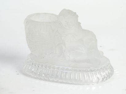 7 ENCRIERS en bois, verre pressé moulé, porcelaine...