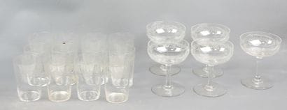 BACCARAT - 17-piece Sévigné crystal glass...