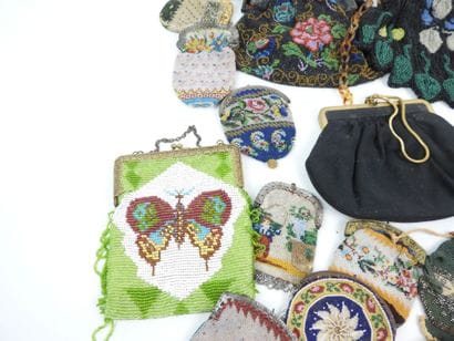31 beaded pouches, bags, and coin purses...