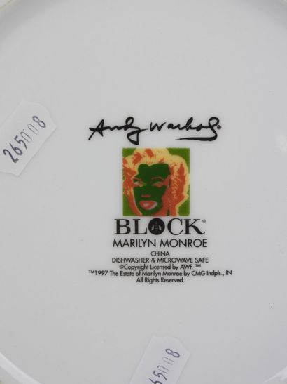 Andy WARHOL (1872-1944) pour Block, Assiette...