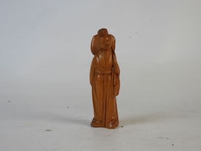 CHINE : 3 shiva en bois et résine. H. : 9...