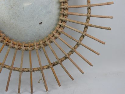 Rattan sun mirror; Diameter: 57 cm (shows...