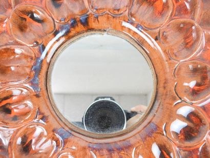 MIROIR cylindrique en céramique émaillée...