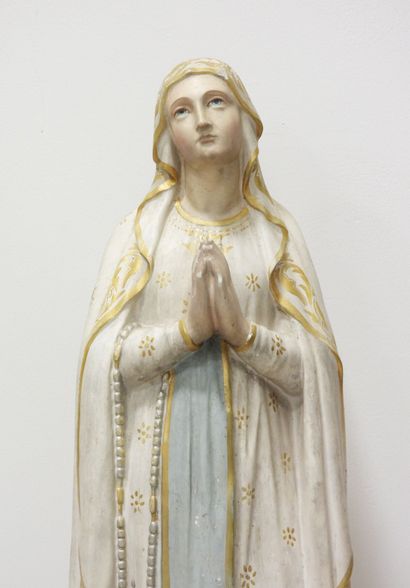 Our Lady of Lourdes, made of polychrome plaster...