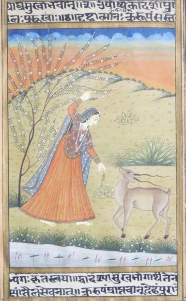 RAJASTHAN, Inde.
Peinture miniature sur feuille...