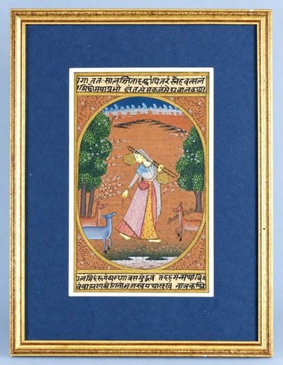 RAJASTHAN, Inde.
Peinture miniature sur feuille...