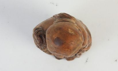 CHINE : Sage sculpté en bois. H. : 23 cm....
