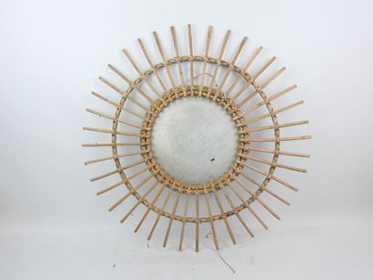 Rattan sun mirror; Diameter: 57 cm (shows...