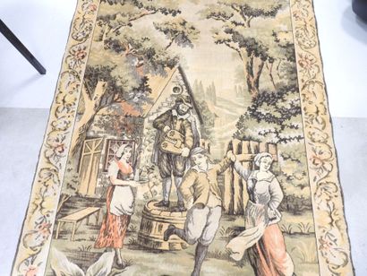 Mechanically woven cotton wall hanging depicting...