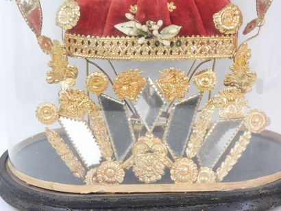 Bride figurine with a crown, mounted on a...