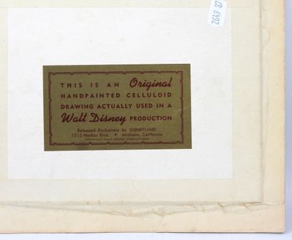 WALT DISNEY. Hand-painted celluloid depicting...