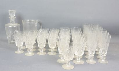 A 47-piece set of Saint-Louis-style cut crystal...