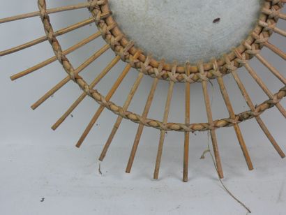 Rattan sun mirror; Diameter: 57 cm (shows...