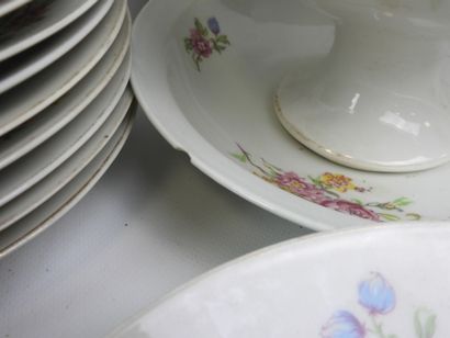 39-piece porcelain dinner service with floral...