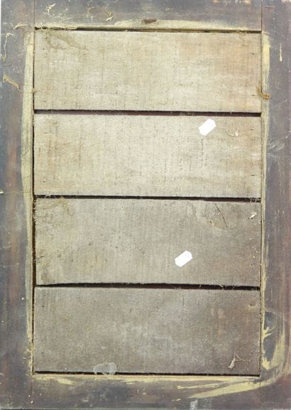 Rectangular gilded wooden mirror adorned...