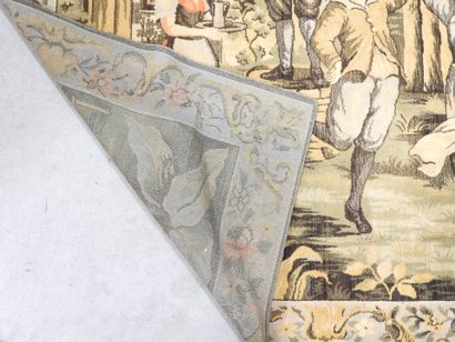 Mechanically woven cotton wall hanging depicting...