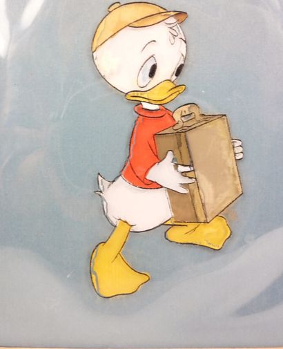 WALT DISNEY. Hand-painted celluloid depicting...