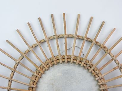 Rattan sun mirror; Diameter: 57 cm (shows...