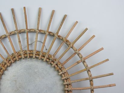 Rattan sun mirror; Diameter: 57 cm (shows...