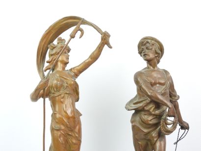 Two life-size figures representing the allegories...