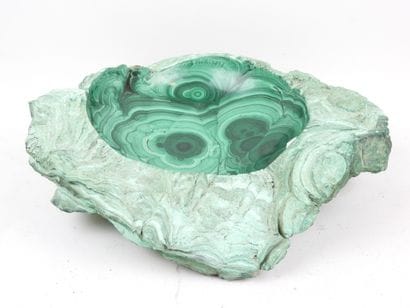 Important vide-poche en malachite. H.:10...