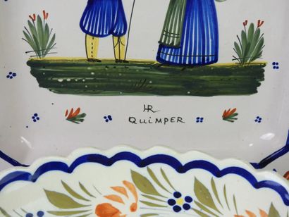 QUIMPER - A set of polychrome earthenware...