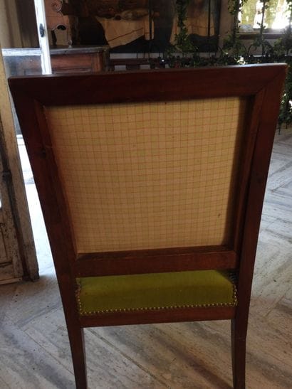 FAUTEUIL en acajou et placage d'acajou, pieds...