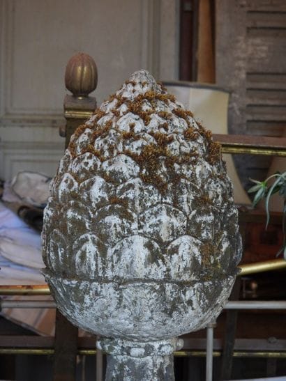 PAIR OF PINE CONES made of reconstituted...