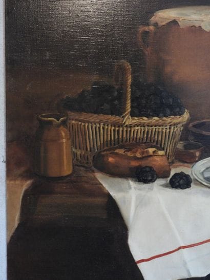 P. WILFF (XXème s.). Nature morte au foie...