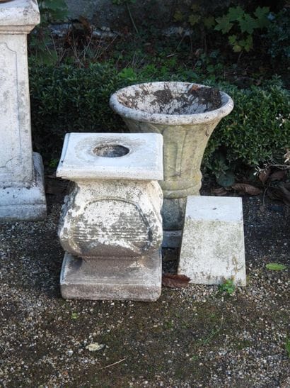 SET including a base, a conical vase, and...