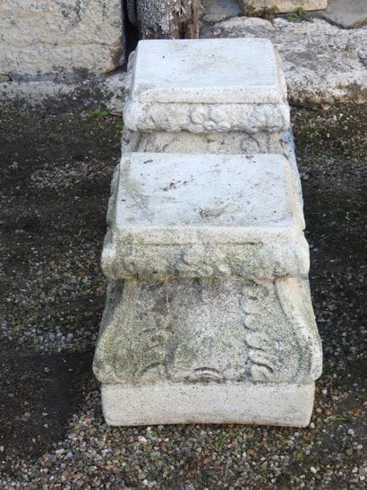 FOUR RECONSTITUTED STONE CAPITAL BASES. 29...
