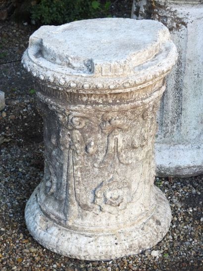 TWO pedestals made of reconstituted stone....