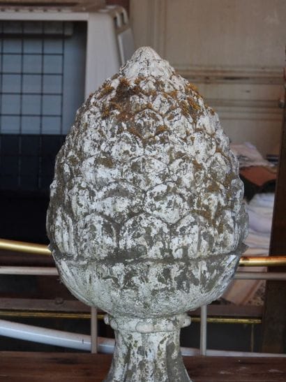 PAIR OF PINE CONES made of reconstituted...