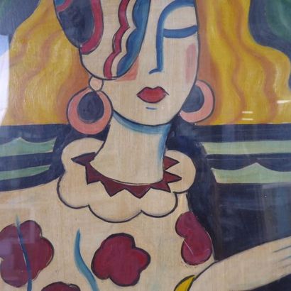 Hugo SCHEIBER (1873-1950) : Femme à la cigarette....