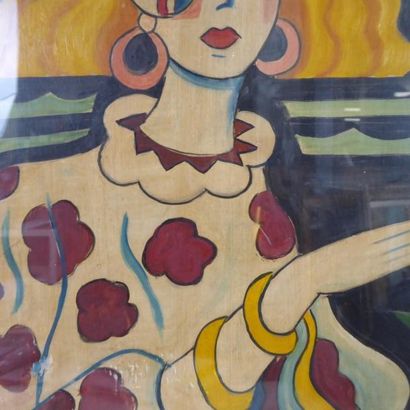 Hugo SCHEIBER (1873-1950) : Femme à la cigarette....