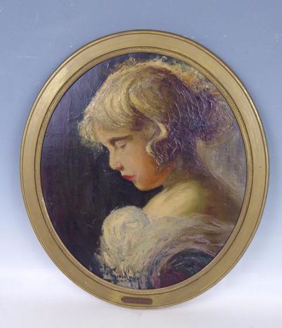 Italo GIORDANI (1882-1956) : Boucles d'or....