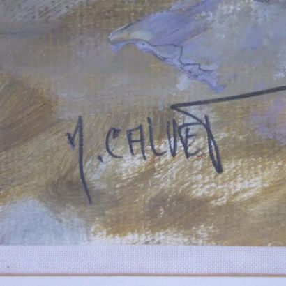 Michel CALVET (1956): Scène de port. Huile...