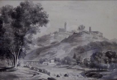 Ecole FRANCAISE du XIXème siècle: Paysage...